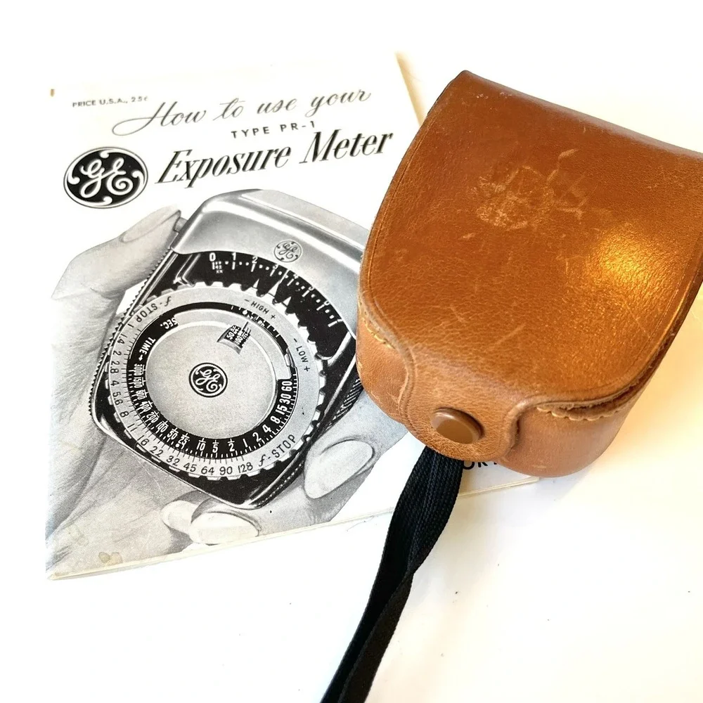 Vintage GE PR-1 Exposure Meter Light Meter w/ Case Manual Untested USA